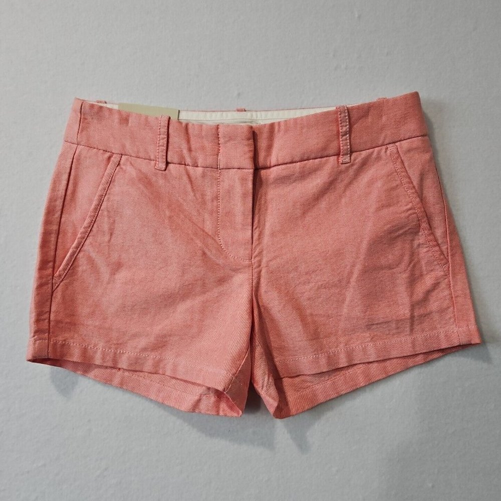 J Crew Shorts Womens Size 00 Pink City Fit Powdered Oxford Chino 3" Inseam